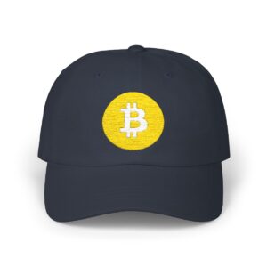 Bitcoin Logo Embroidered Dad Cap - Crypto Blockchain Gift, Pay with MetaMas